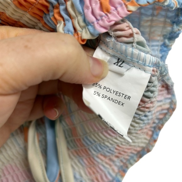 Boho Floral Print Two Piece Set Women’s XL | Smocked Crop Tank & Wide Leg Pants - Picture 5 of 14